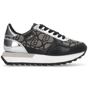 Liu Jo Scarpe Evelyn 915 Sneakers glitter monogram logo all over nero