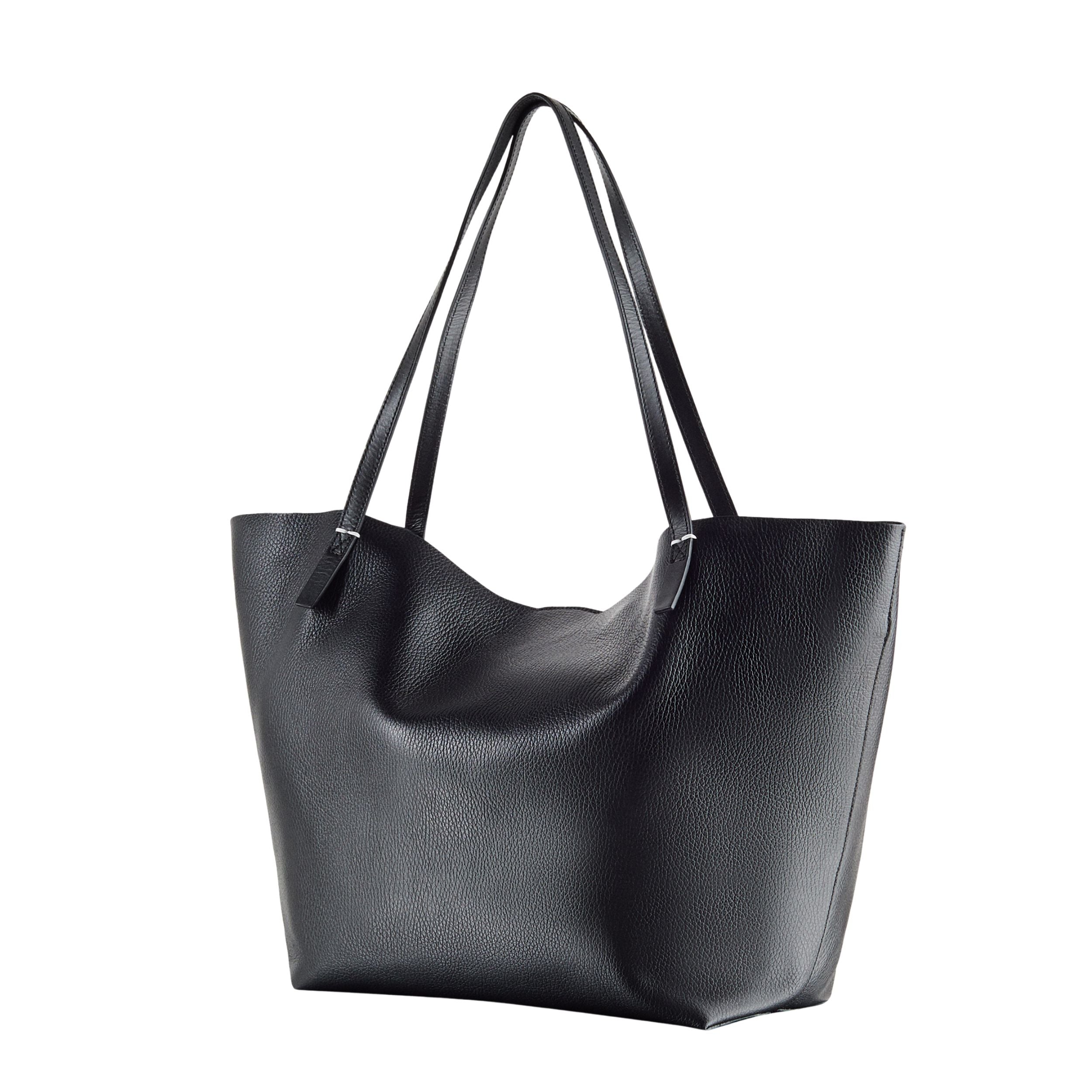 Patrizia Pepe Borsa Shopper a Mano in Pelle Nero Donna