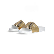 Liu Jo Scarpe ciabatte Kos 18 Sandali Mirror bianco oro maxi fascia LOGO ALL OVER