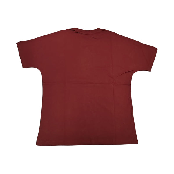 Disclaimer T-Shirt in Jersey 54525 Bordeaux Uomo-2