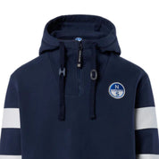 North Sails Felpa manica lunga Hoodie cappuccio full zip 691280 blu navy