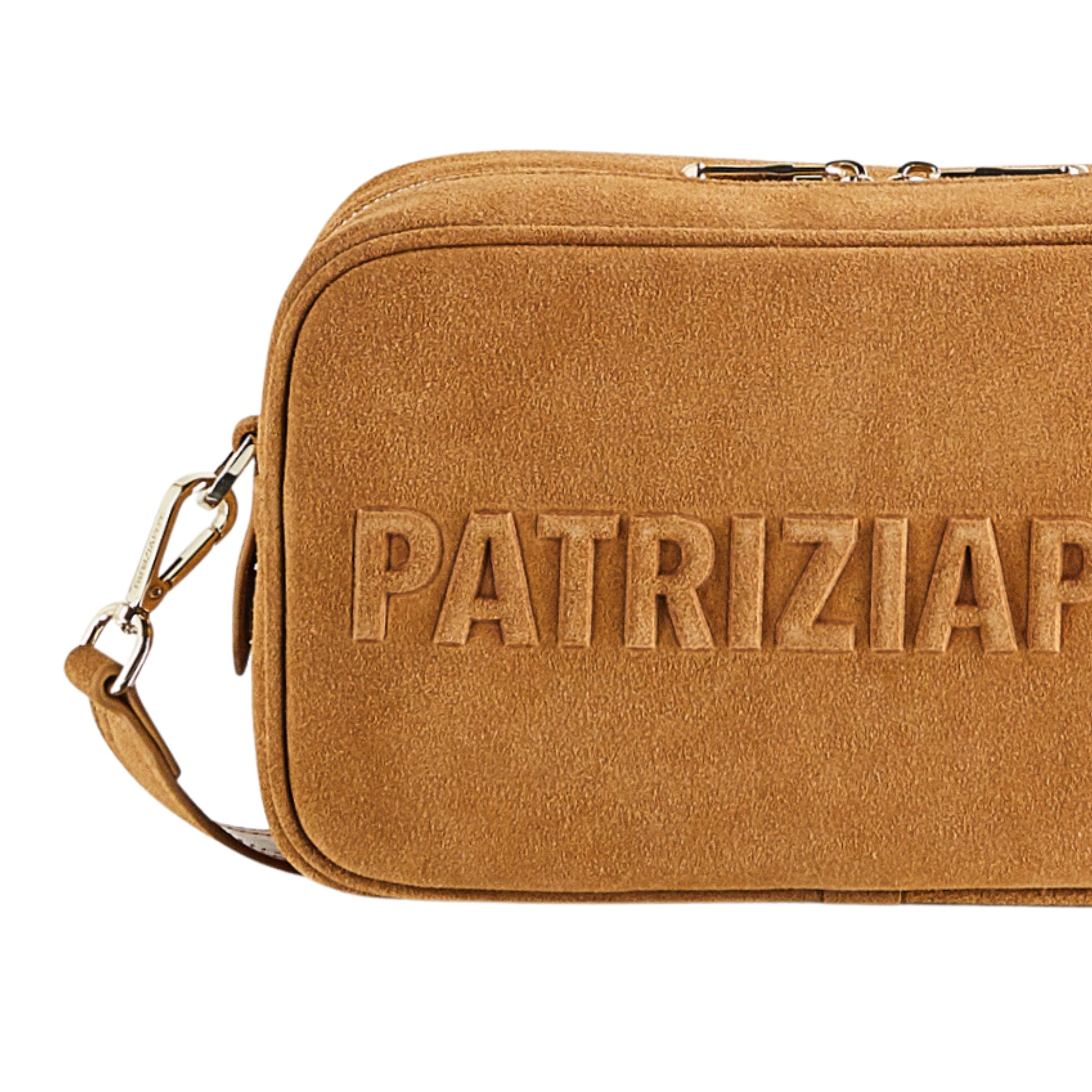 Patrizia Pepe Mini Borsa a Tracolla in Pelle Marrone Natural Donna