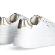 Liu Jo Scarpe Babol 01 Sneakers bianco pelle logo oro