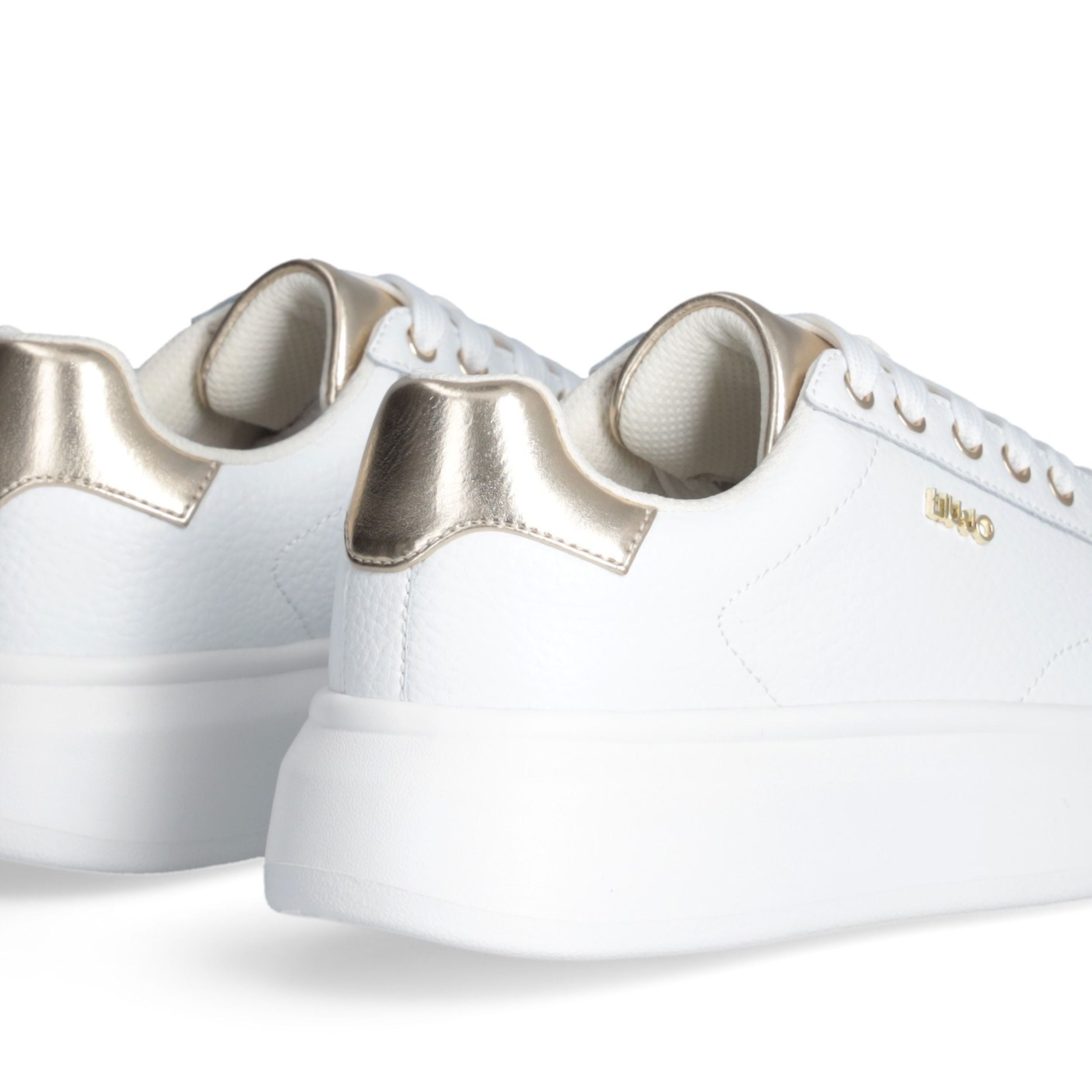 Liu Jo Scarpe Babol 01 Sneakers bianco pelle logo oro