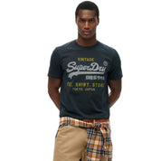 Superdry T-shirt VL HERITAGE RELAXED TEE Uomo Logo cotone manica corta navy blu
