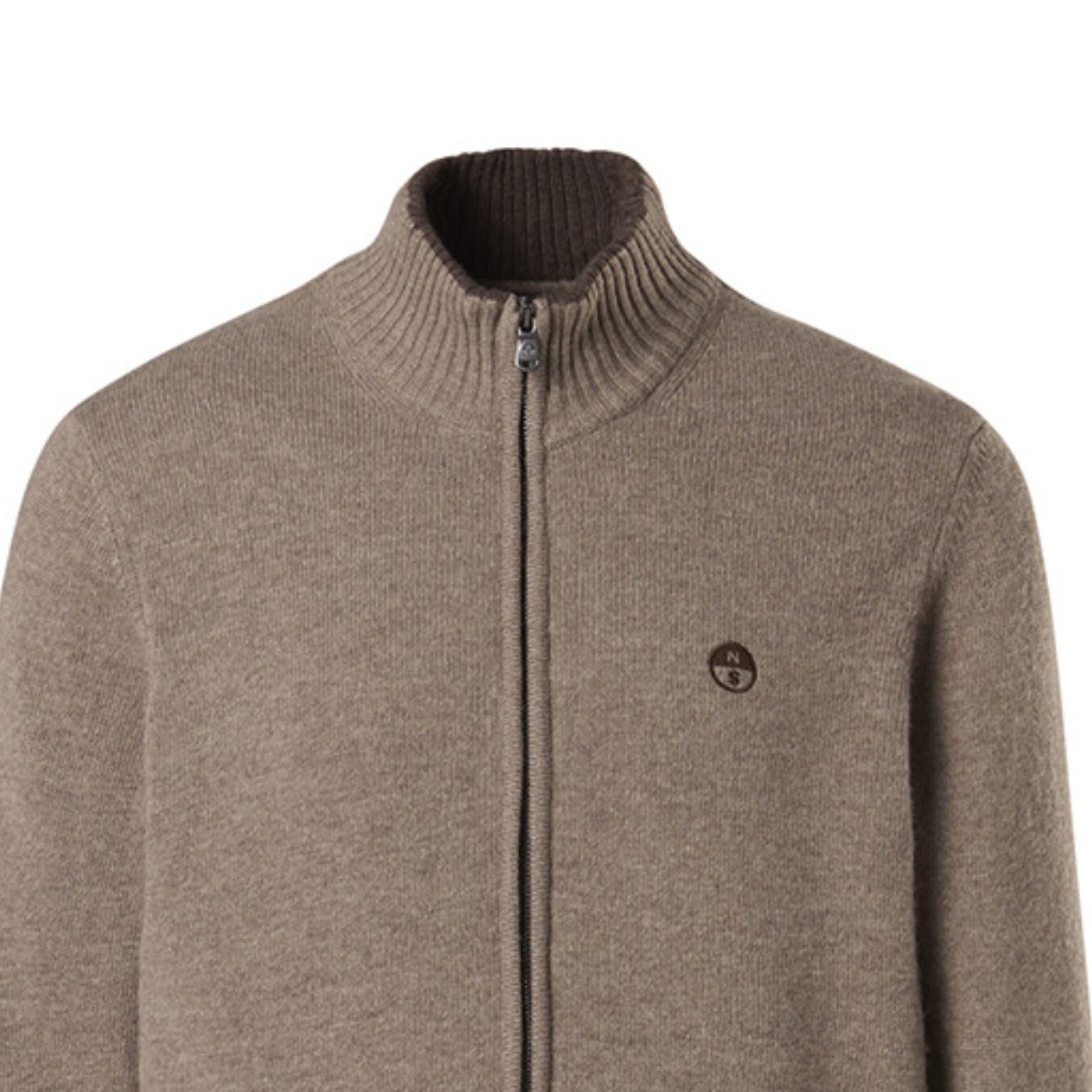 North Sails maglione misto cashmere FULL ZIP manica lunga finezza 7 beige 699154