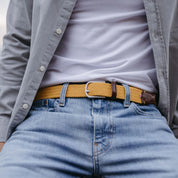 La Boucle cintura intrecciata con fibbia in metallo premium box regalo Zermatt giallo