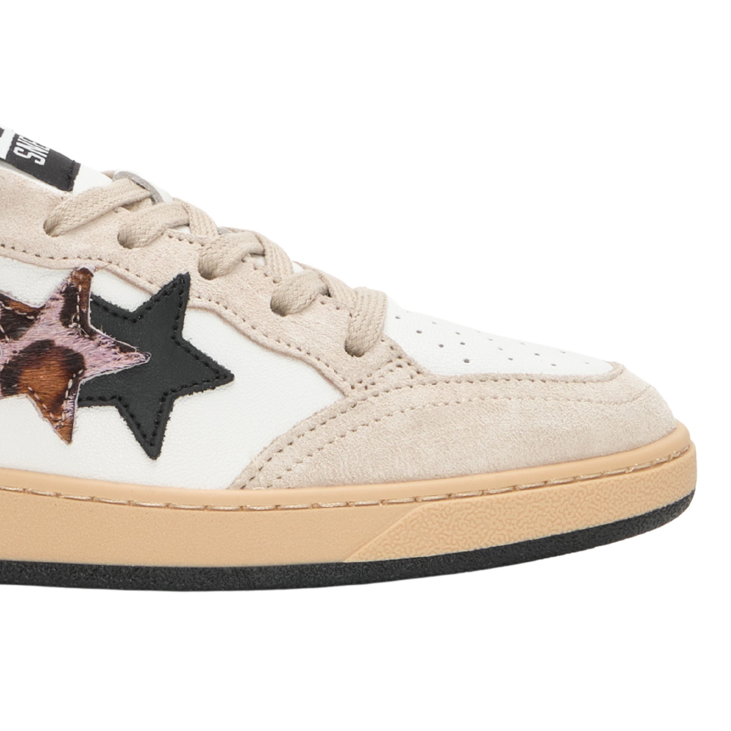2Star Scarpe Sneakers Made in Italy artigianali Week Star Pelle Bianco Beige Leo