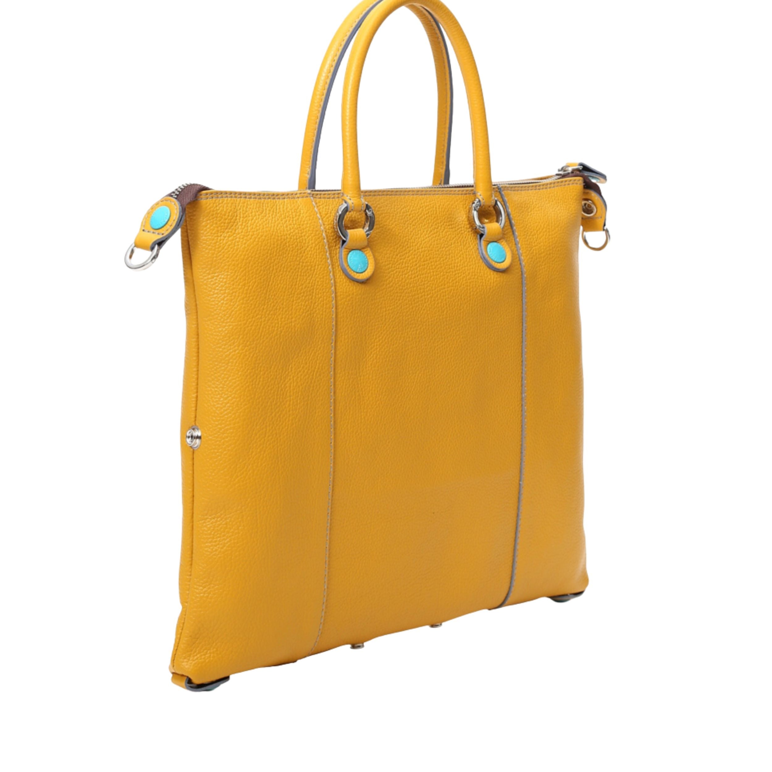 Gabs Borsa Donna trasformabile G3 PLUS L BULL BASIC Shopper Trasformabile Zaino GIALLO ORZO
