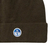 North Sails Cuffia berretta beanie hat costa inglese ricamo patch 623287 verde scuro 0440