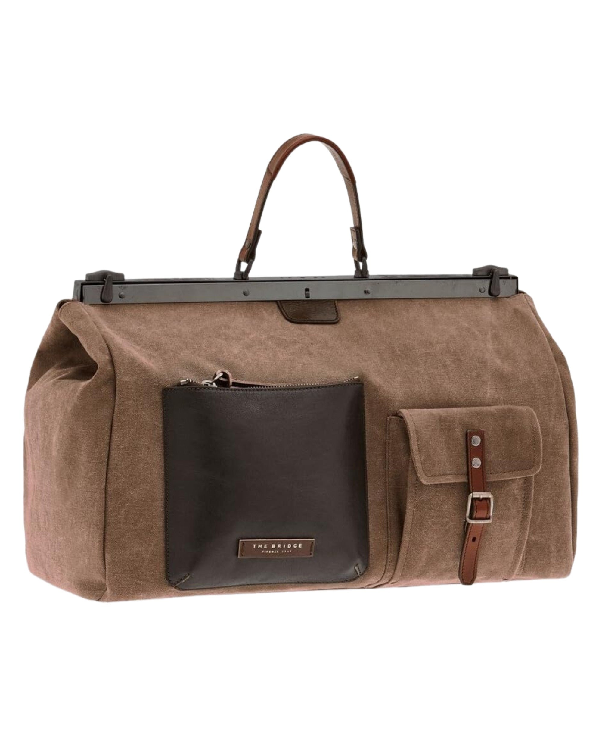 The Bridge Duffle Bag Carver In Tessuto Marrone Uomo