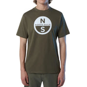 North Sails T-shirt maglia maglietta 692972 BASIC Big Logo 0441 olive