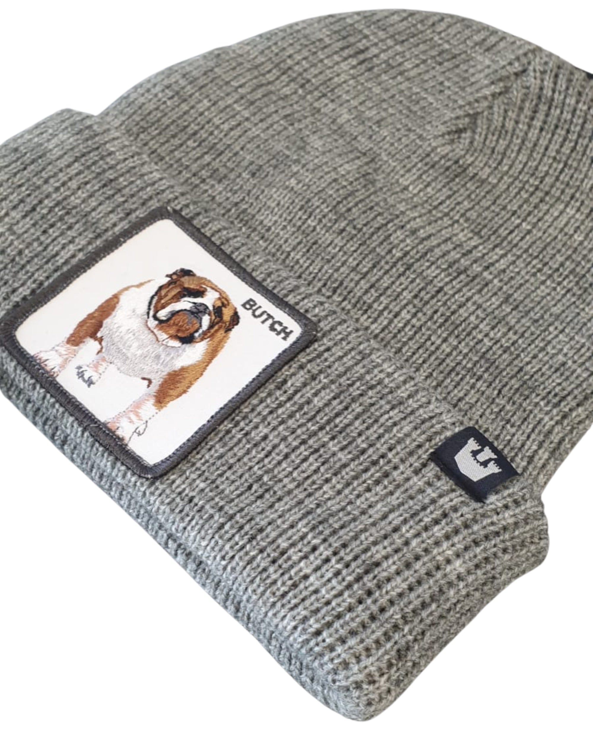 Goorin Bros. Cappello Beanie Hat Cuffia Con Patch Frontale E Logo Su Lato Grigio Unisex