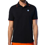 North Sails Polo maglia maglietta 692452 colletto rigato cotone biologico