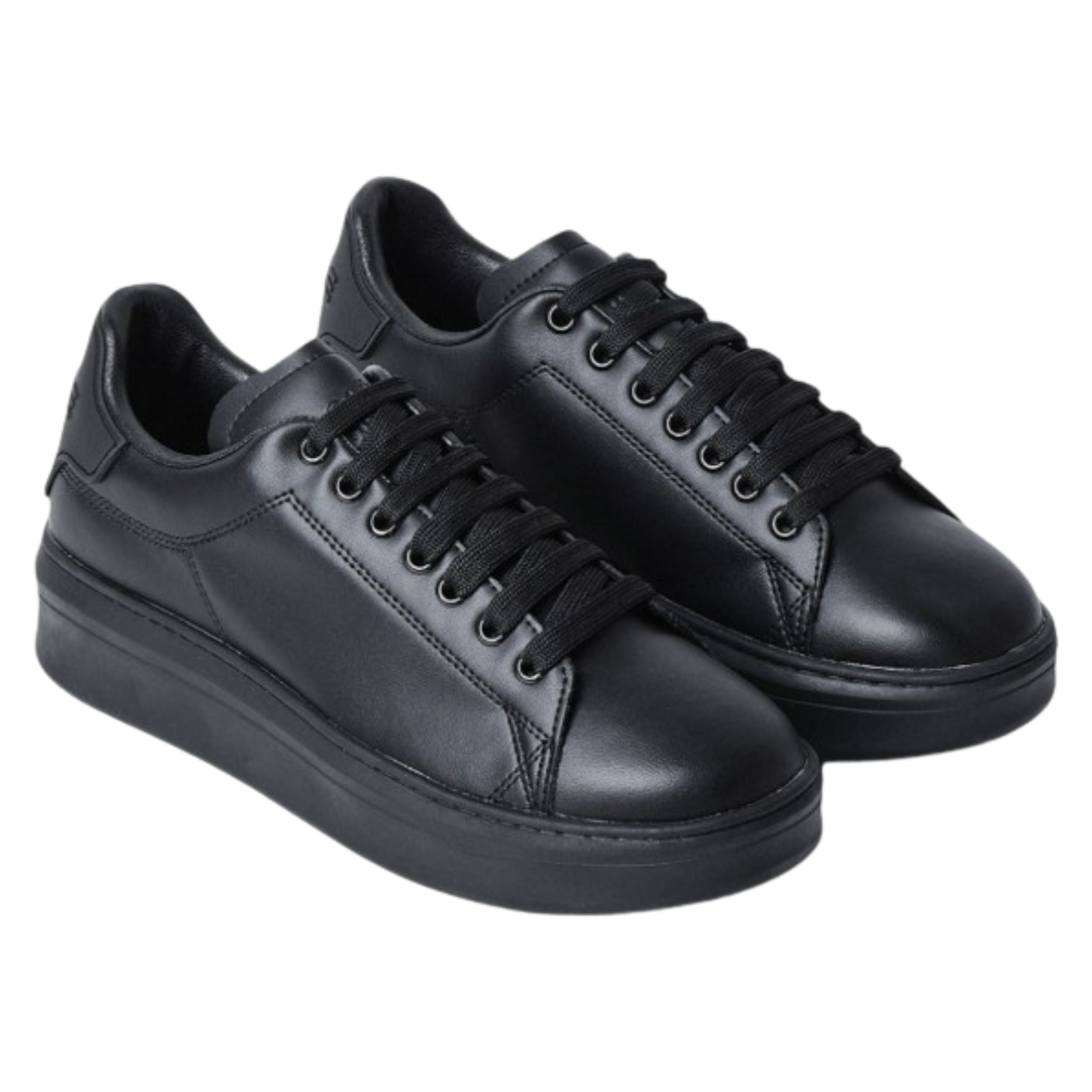 Gaelle Paris Scarpe Sneaker Addict in Pelle Nero all black Donna 01450