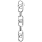 Liu Jo orecchini pendenti monogram acciaio inossidabile silver logo e zirconi LG2623