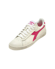 Diadora Sneakers Game L Low Waxed tomaia in Pelle Bianco Fucsia Sorbetto