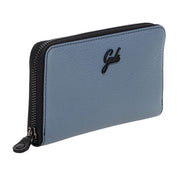 Gabs Portafoglio con portamonete e slot card con zip in Pelle Gmoney17 Bull Black Blu Ardesia