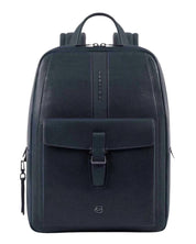 Piquadro Laptop Backpack In Pelle Blu Unisex