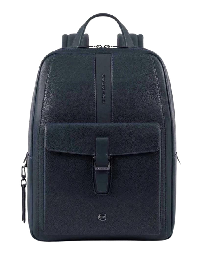 Piquadro Laptop Backpack In Pelle Blu Unisex 2