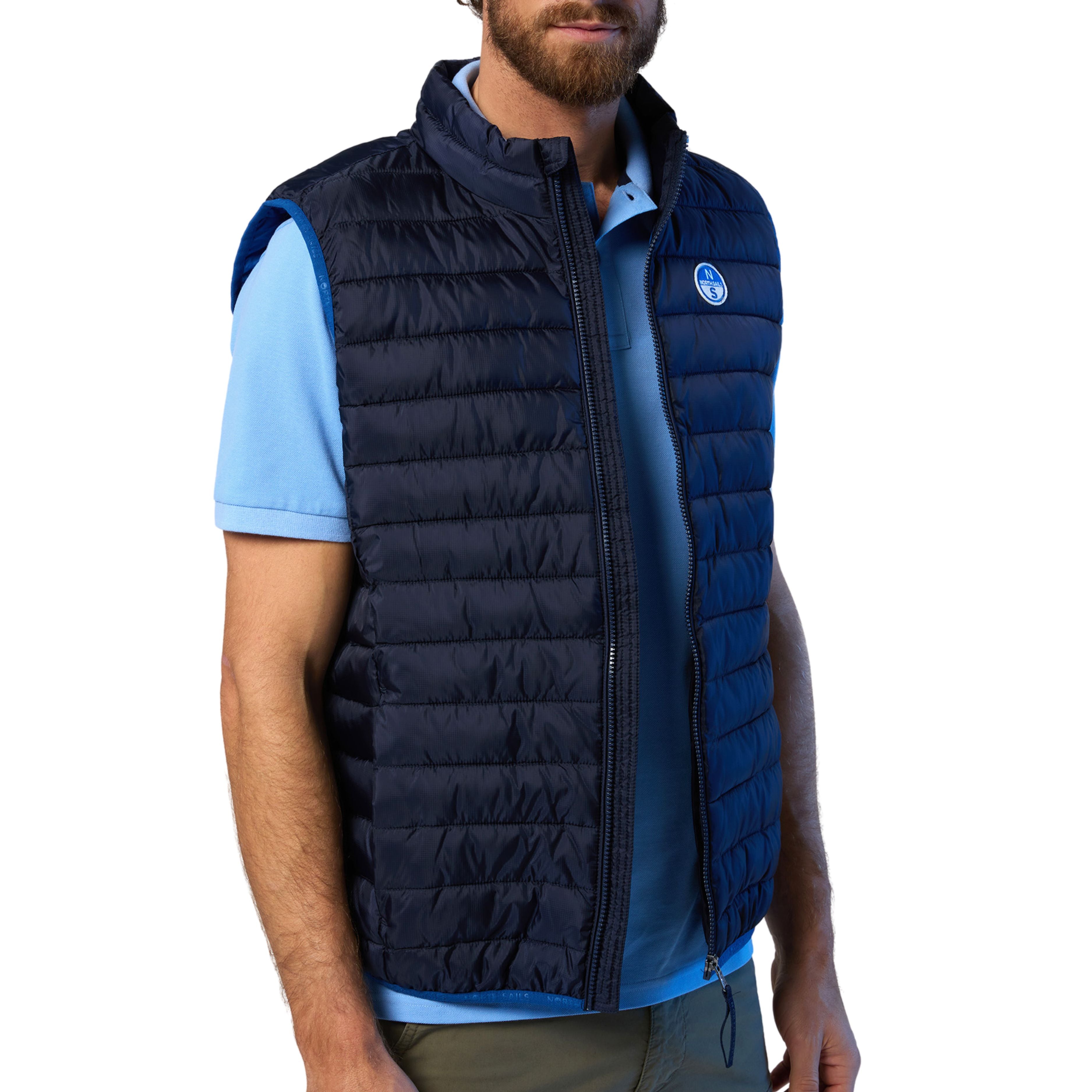 North Sails Gilet Smanicato Zip Crozet Vest tecnico outdoor antivento Tech 603272 0802 navy