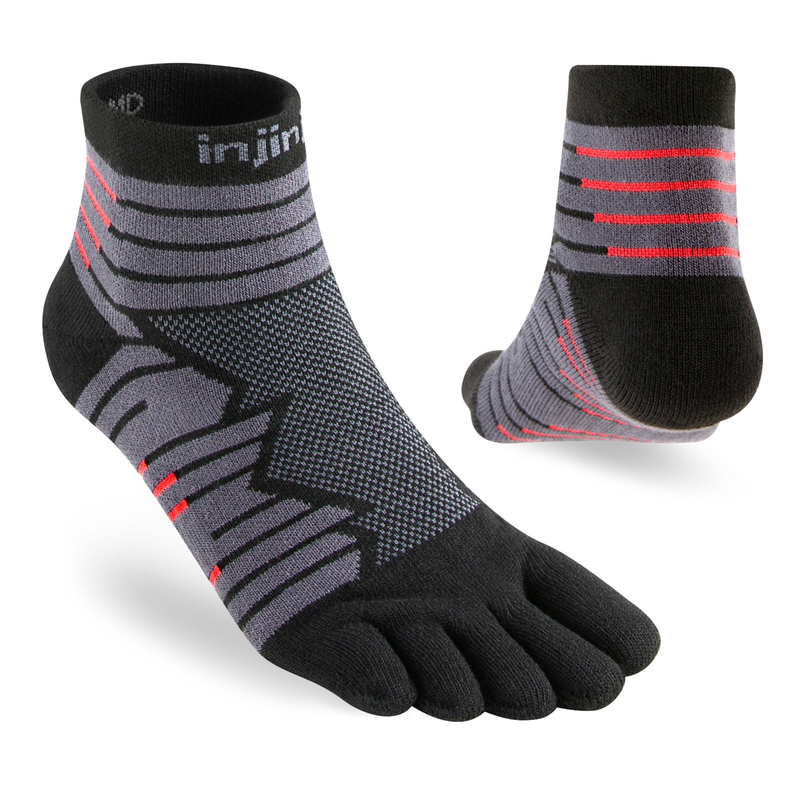 Injinji calze 5 dita da corsa Ultra Run Mini Crew Coolmax EcoMade nero