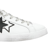 2Star Scarpe Sneakers Made in Italy artigianali PRIME STAR Pelle donna Bianco Nero