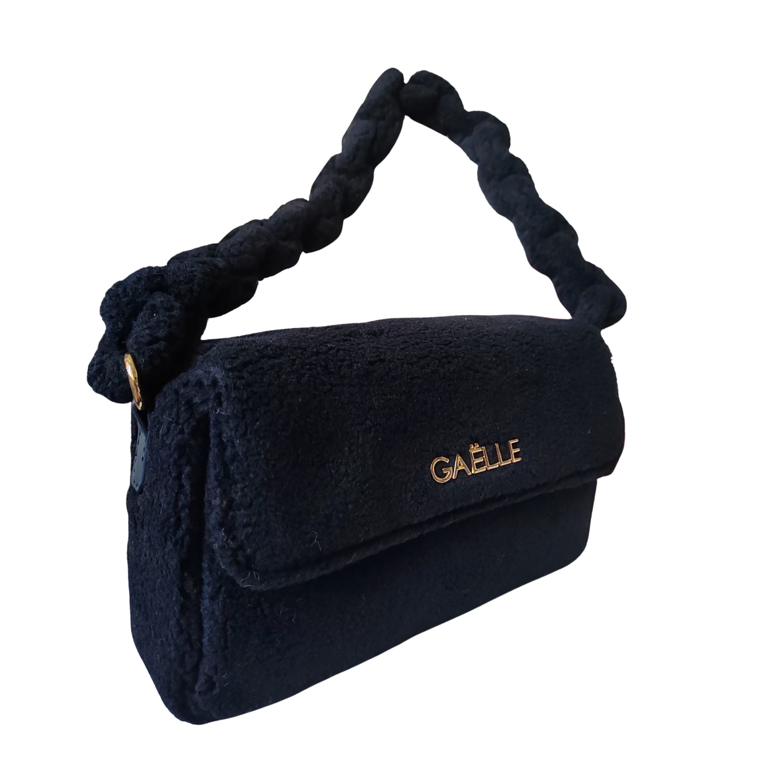 Gaelle Borsa a Spalla Rivestimento Esterno in Ecomontone Nero Donna GAACW02412