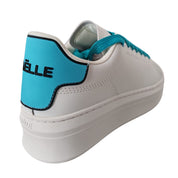 Gaelle Sneakers Scarpe Addict Tomaia in Pelle Bianco Tacco verde menta