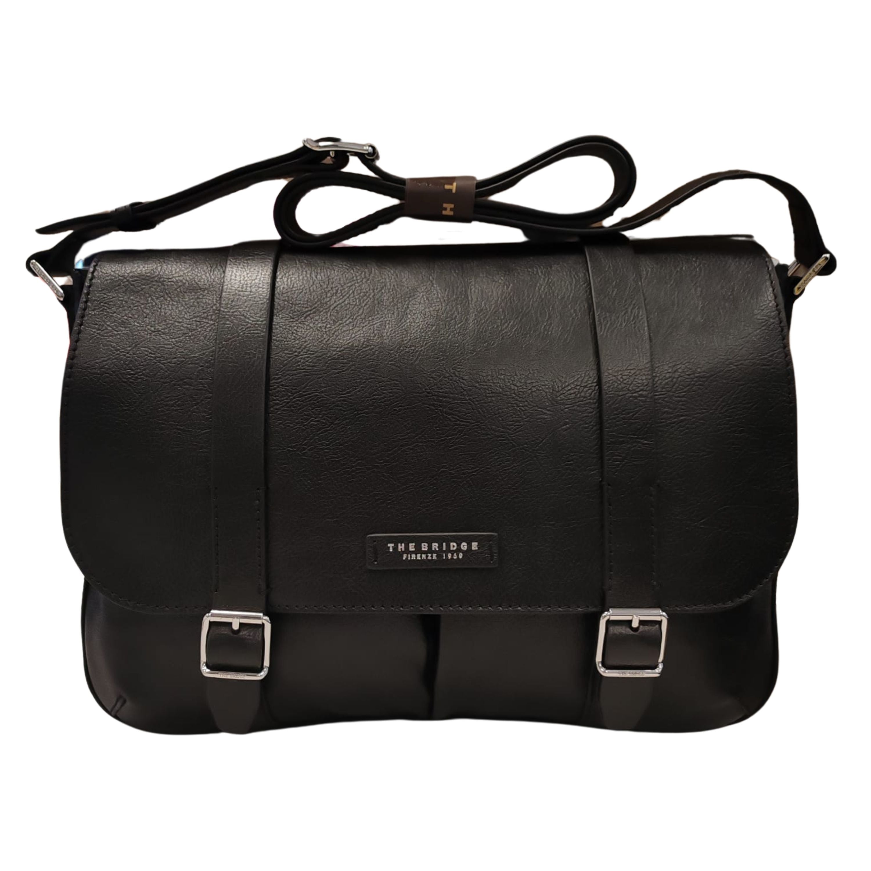 The Bridge Messenger con Tracolla Cartella Uomo Cesare in Pelle Nero 451515D9