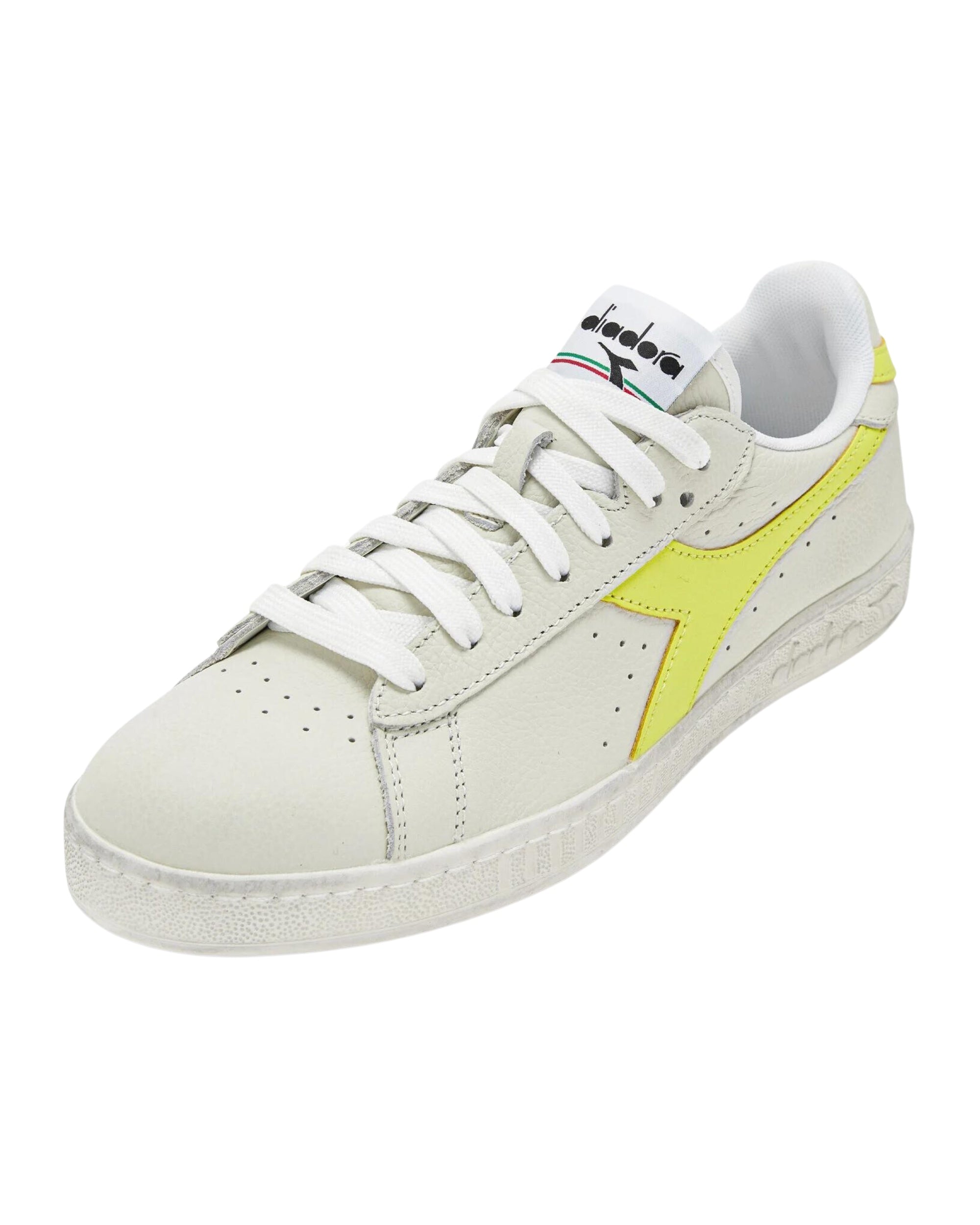 Diadora Sneakers Game L Low Fluo Waxed Pelle Bianco