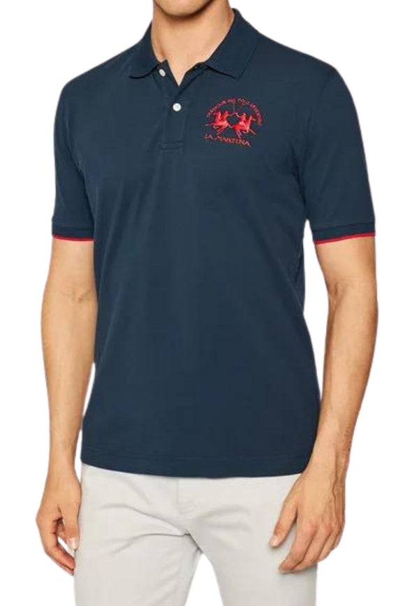 La Martina Polo Short Sleeve Cotton Blue-2