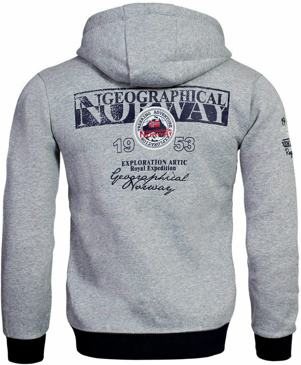 Geographical Norway Sweater Cappuccio Sport City Urban Grigio Uomo-2