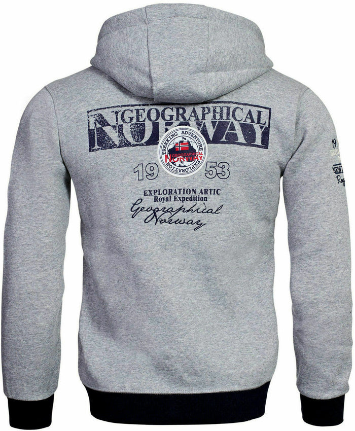 Geographical Norway Sweater Hood Sport City Urban Grey Men 2