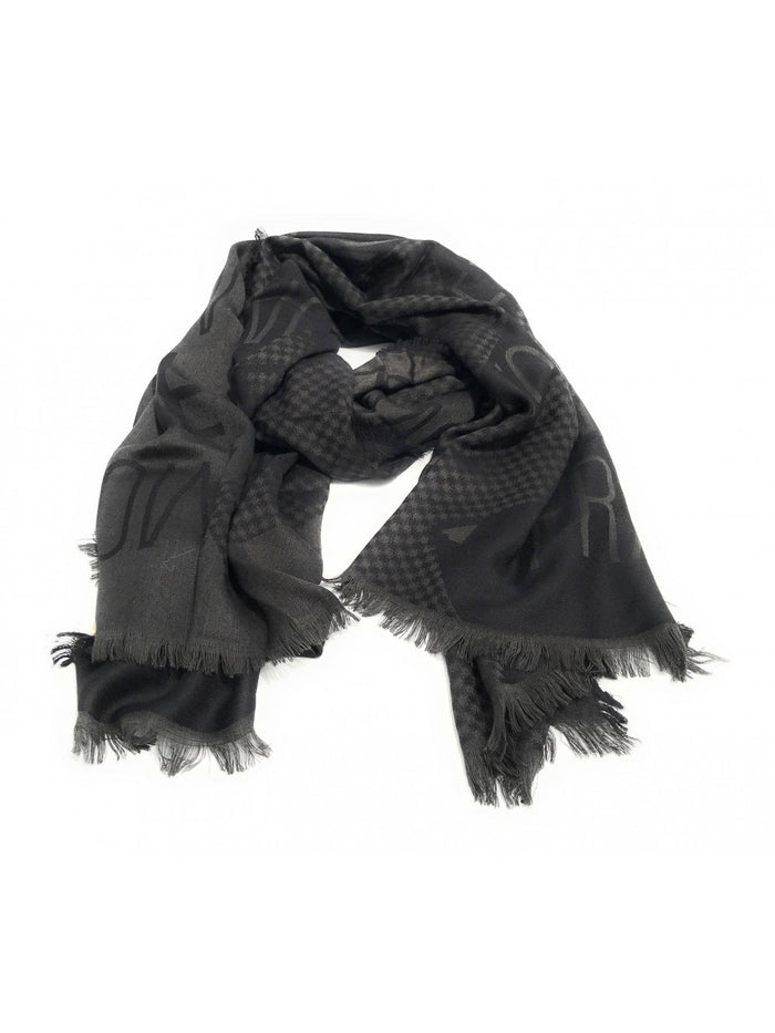 Fracomina Sciarpa Foulard Grande Jacquard Nero Donna 2