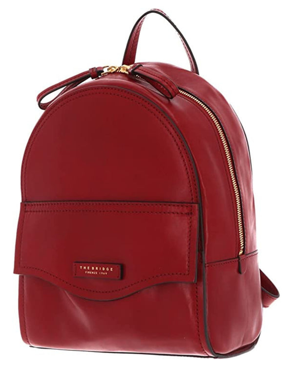 The Bridge Backpack In Pelle 04138201 Rosso Donna-2