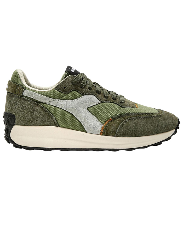 Diadora Sneakers Race Suede SW Verde in Pelle Scamosciata 1