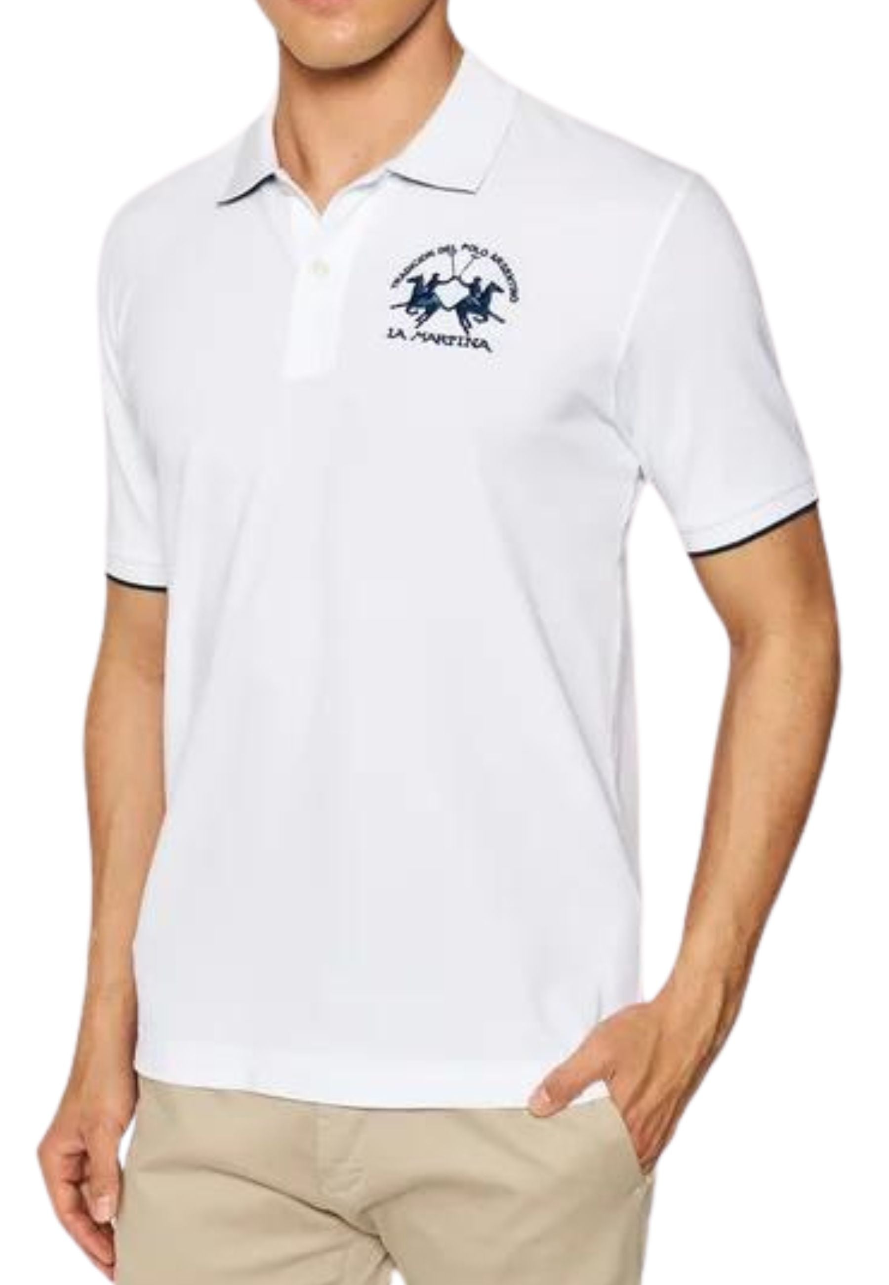 La Martina Polo Short Sleeve Buttons White Cotton