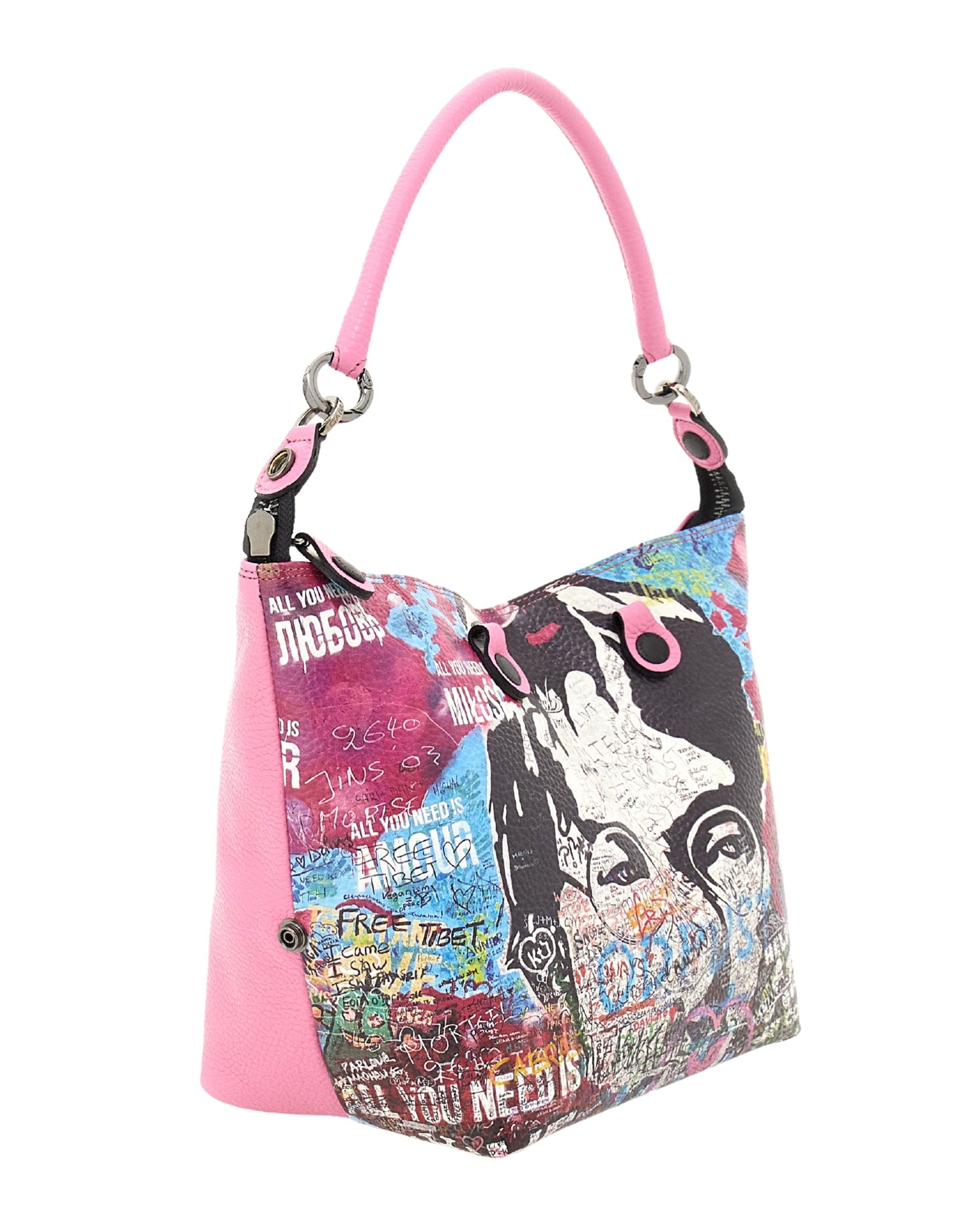 Gabs Trasformabile Hobo Shopper Tote Bauletto Zaino Rosa in Pelle