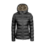 Blauer Piumino Sfiancato Charme Grigio Antracite Donna con Cappuccio Fisso