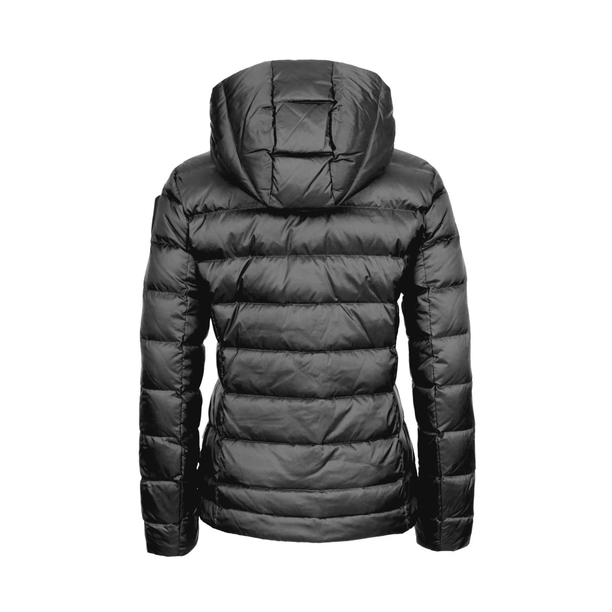 Blauer Piumino Sfiancato Charme Grigio Antracite Donna con Cappuccio Fisso