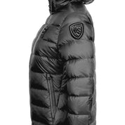 Blauer Piumino Sfiancato Charme Grigio Antracite Donna con Cappuccio Fisso