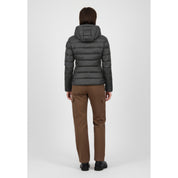 Blauer Piumino Sfiancato Charme Grigio Antracite Donna con Cappuccio Fisso