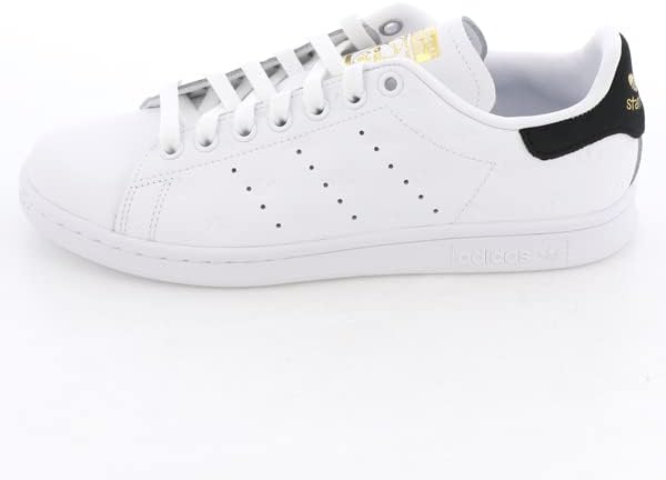 Adidas Sneaker Stan Smith W in Pelle Bianco Nero Dettagli Oro Donna