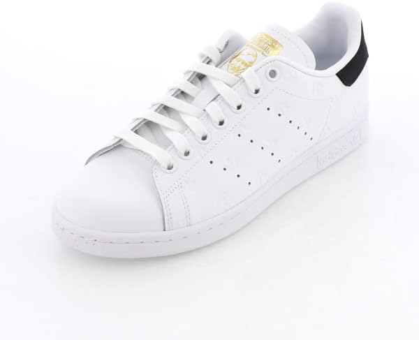 Adidas Sneaker Stan Smith W in Pelle Bianco Nero Dettagli Oro Donna