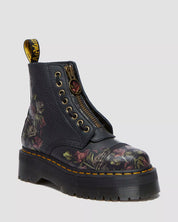 Dr. Martens Stivali Sinclair Black Decayed Roses Classic Tumbled Nappa Nero Donna
