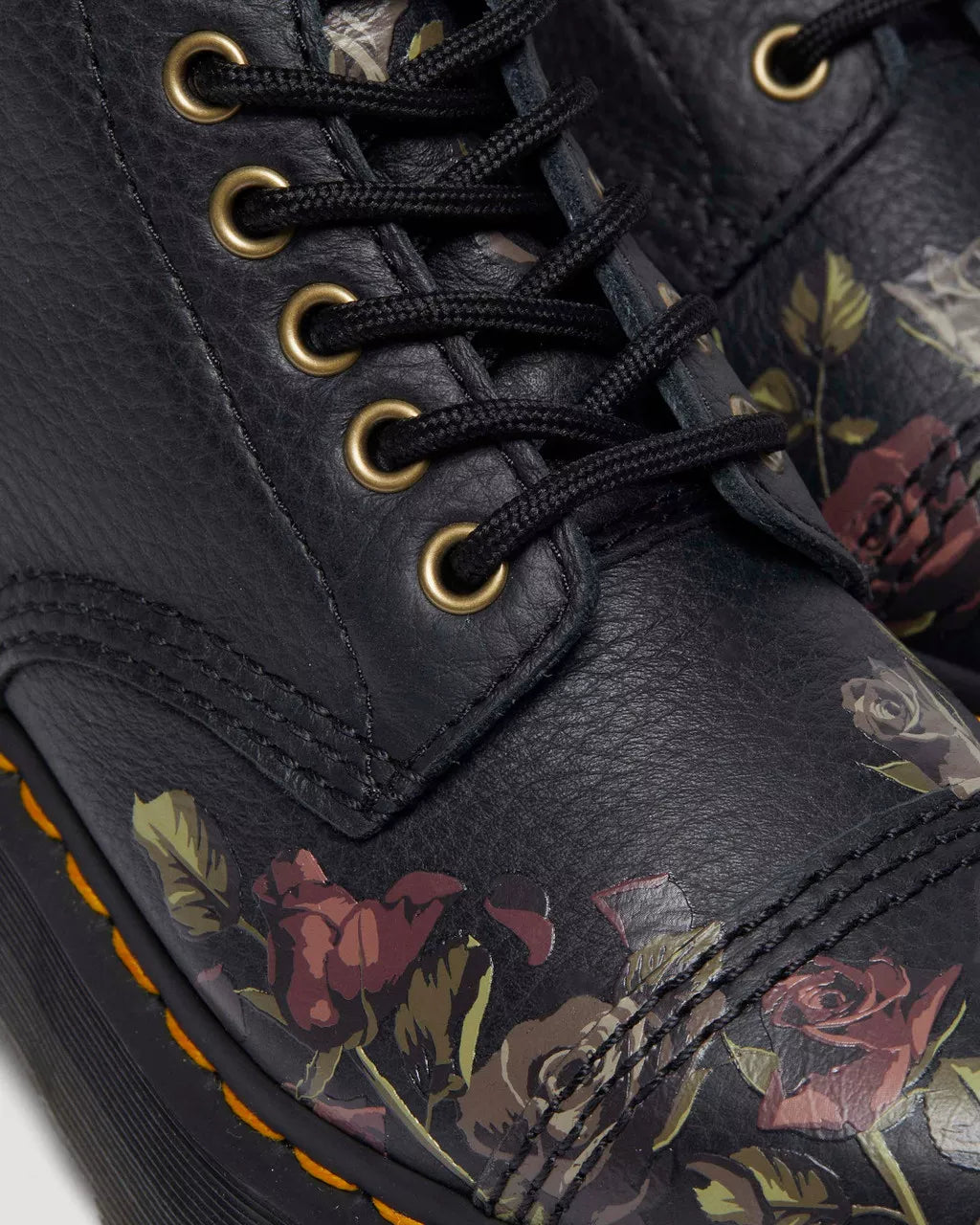 Dr. Martens Stivali Sinclair Black Decayed Roses Classic Tumbled Nappa Nero Donna