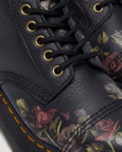 Dr. Martens Stivali Sinclair Black Decayed Roses Classic Tumbled Nappa Nero Donna