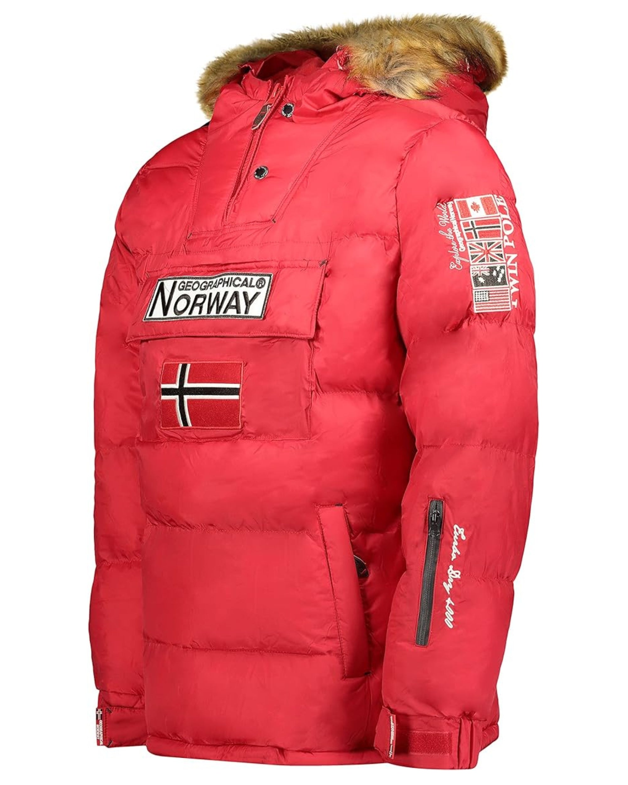 Geographical Norway Giubbotto Imbottito Parka Rosso Piumino Brice Uomo
