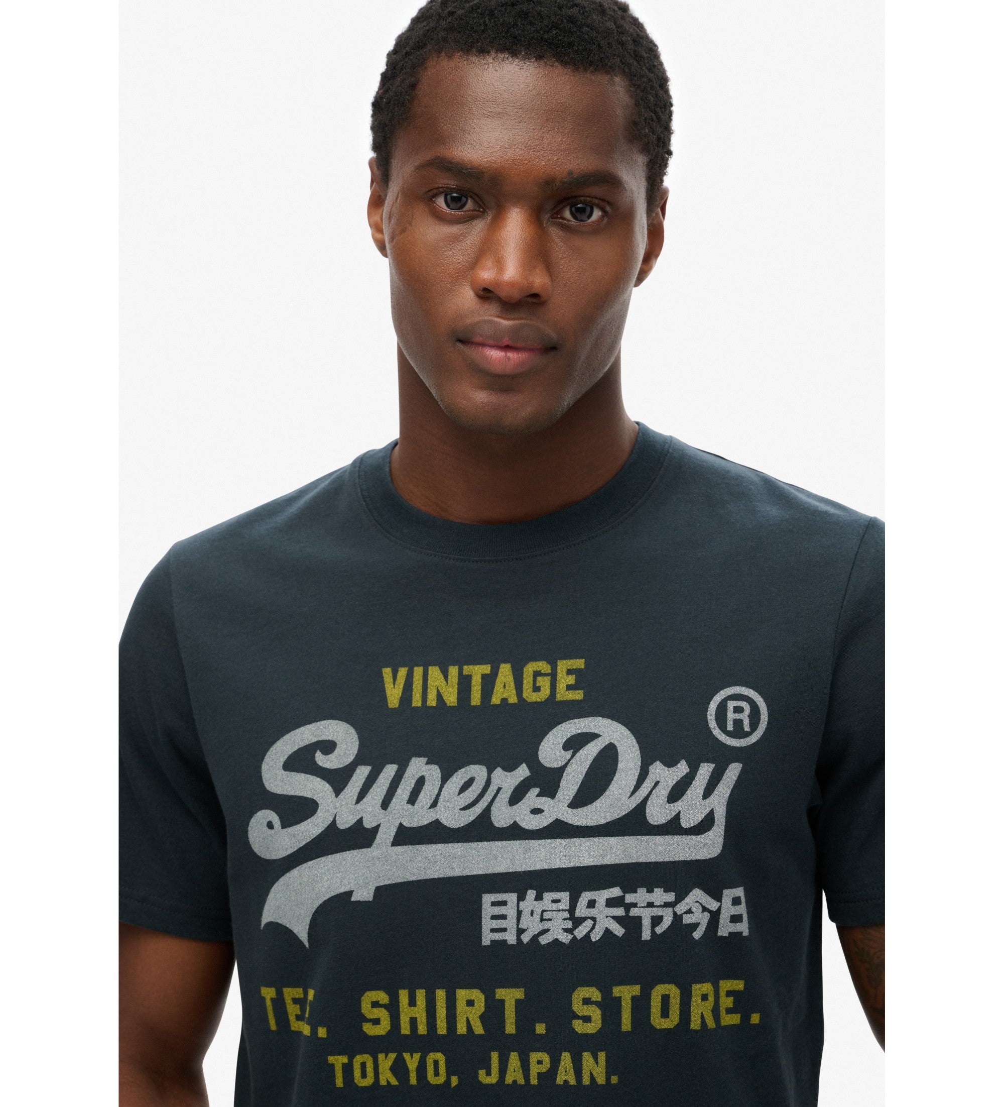 Superdry T-shirt VL HERITAGE RELAXED TEE Uomo Logo cotone manica corta navy blu